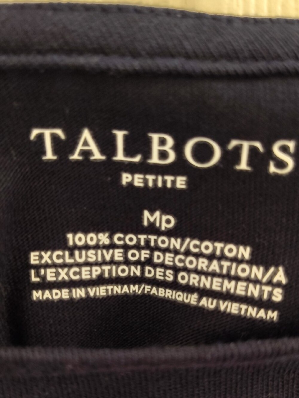 Talbots Navy Blue Floral Embroidered Boatneck Top - Picture 4 of 4